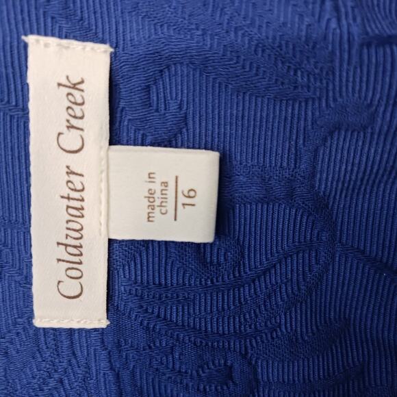 Coldwater Creek Royal Blue Cropped Jacket Size 16 - Picture 4 of 4